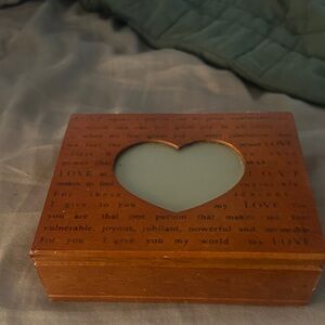 Heart-Shaped Picture frame Wooden Keepsake/Jewelry Box